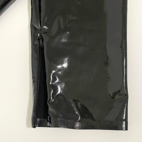 Adidas Ivy Park Glossy Latex High Waist Skinny Pant Black Medium - Picture 13 of 16